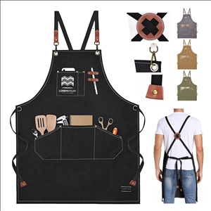 Water-Resistant Canvas Work Apron With Multi Pockets